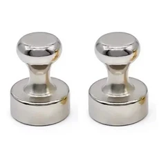 2PC 냉장고 자석 마그네틱 푸시 핀 N52 네오디뮴 화이트 보드 주방용 엄지 압정 빨판, 03 A Silvery  2PCS