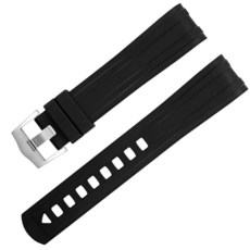 HiCycle2 41mm 오메가 씨마스터 300 PRO CVZ015753용 20mm 곡선형 고무 실리콘 시계 스트랩 교체품 블랙 버클 포함 199196