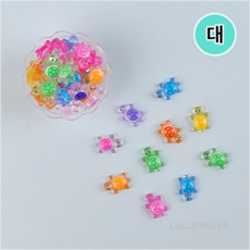 [룰루핑거] 플라스틱 파츠 투명 거북이 (대) 색상랜덤 1.3x1cm (약 50개입), 없음