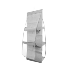 恆樂居家 雙面六格衣櫥收納掛袋，包包帽子毛巾分類整理, 灰色