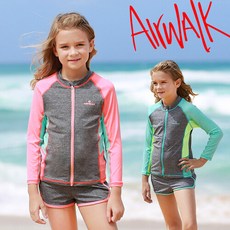 AIRWALK 女童長袖T恤短褲泳裝 YAWe0639 2件組