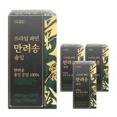 [정품] 프라임 파인 만려송 솔잎 분말 100% 식약청 인증 해썹, 4개, 120정