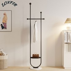 LOVFIR 프리미엄 미니멀 스탠드 옷걸이 모자걸이 겸용 U자형 메탈 행거 수납 정리, 블랙