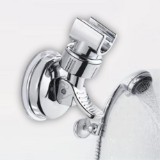 360도 회전 각도조절 무타공 흡착 샤워기 거치대, 실버