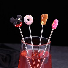 샹그리아 머들링 땡땡이 도넛 머들러 롱 스푼 mam+362sT, 8도넛머들러-초코