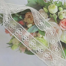 [마이원단] sc2969 2cm 스판 레이스 미니플라워 크림아이보리, 1개