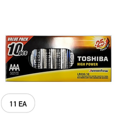 도시바 알카라인 AAA건전지, 10개입, 11개