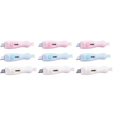 9피스 접이식 유틸리티 나이프 토끼 모양 미니 박스 커터 귀여운 레터 오프너 종이 봉투 커터, 9피스 접이식 유틸리티 나이프 토끼 모양 미니 박스 커