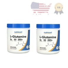 뉴트리코스트 L 글루타민 Glutamine 250g 50회분 x 2통 회당 5000mg, 2개