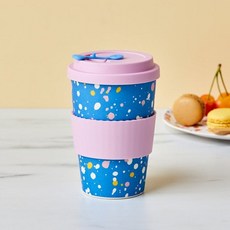 모던하우스 럭키버니 뱀부파이버 뚜껑 텀블러 500ML 블루 450426