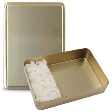 [추억의 옛날 양은 도시락통] 알루미늄 나들이 레트로 양철 도시락, 1개, 금색-직사각특대 도시락