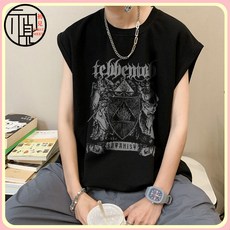 100%純棉美式圓領背心男複古潮牌籃球運動坎肩無袖T恤ins內搭上衣