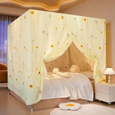 布蚊帳一體式牀幔 遮光保暖 孕婦家用防塵防隱私牀簾, 蒲公英【只有布蚊帳】,寬1.2米*長2米