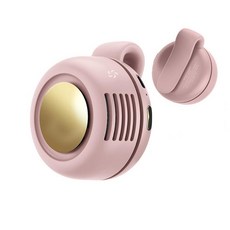 Ahuccf 휴대용 클립온 팬 미니 USB 충전식 360° 회전 가능한 3단 속도 무소음 블레이드리스 팬 (화이트 및 핑크), Pink