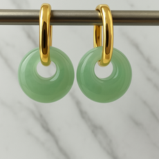 AKIPANDA 옥색 원석 귀걸이