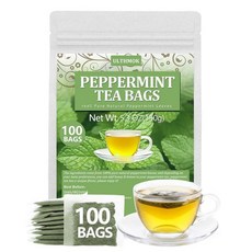 프리미엄 페퍼민트 티백 100프로 첨가제 없음 카페인 프리 241215, 100 Count (Pack of 1), Peppermint, 1, 100개