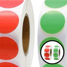 분류 원형스티커 1롤(500개) 동그라미 스티커 컬러, 옐로우(c)