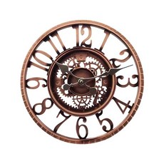 야외용 시계 방수 벽시계 욕실 사무실 벽걸이형, 4. 12인치 A형 레드 브론즈