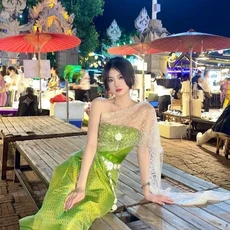 태국 미얀마 여성 다이 의상 민족 공연 무용 전통 스타일 드레스, 01 one size, 39 14