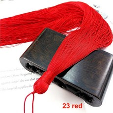 1Pcs 50CM 폴 리 에스테 르 실크 비즈 술 프린지 브러시 Tassels 공예에 대 한 트림 DIY 쥬얼리 찾기 embellilish 커튼 액세서리, 23 red, 1개