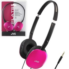 JVC 플랫 온이어 유선 헤드폰 - 평평한 접이식 디자인 강력한 사운드를 위한 30mm 드라이버 편안함을 부드러운 이어패드 강철 헤드밴드 가볍고 휴대하기 쉬운 PC/노트북/게이밍, Pink