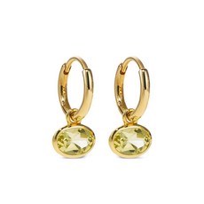 바이파리아 오르빗 14K 골드 쿼츠 후프 이어링