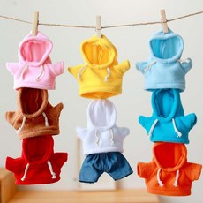 20cm 곰인형옷 후드점퍼 베이직 미니 옷입히기 아이돌 인형복, 1개, 인형옷 무지 후드티-02.하늘