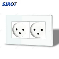 이스라엘 SIROT USB 타입 C 전원 소켓 AC 230V 50Hz 표준 벽면 콘센트 146mm 강화 유리 패널 블랙 그레이, 07 White No USB