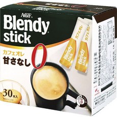 에이지에프 블렌디 스틱 카페오레 무설탕 인스턴트 커피, 1개, 30개입