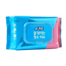 스카트 잘닦이는 살균 소독 티슈 60p, 1개