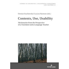 Contents Use Usability: Dictionaries from the Perspective of a Translator and a Language Teacher Hardcover, Peter Lang Gmbh, Internatio..., English, 9783631792384
