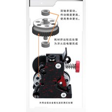 HGX全金屬升級擠出機 斜齒輪設計 兼容1.75MM耗材, 1個, HGX斜齒擠出機 迷彩色
