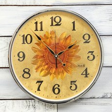 꾸미아트 르페 350 저소음 원형 해바라기 시계, 금색