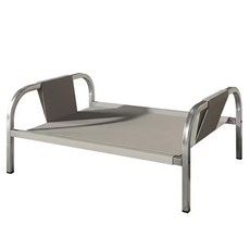 DFMEI 寵物行軍牀金屬牀狗窩貓窩夏季狗牀可拆洗離地牀大號狗防潮可便攜, 1個, 淺灰色行軍牀