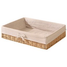 세븐집 등나무 낮은 바구니, 베이지, 1개