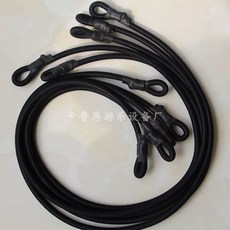 점핑 밴드 호환 줄 원형 육각 트램펄린 고무 부품, 원버튼 고무 12MM2미터 롱 블랙, 1개