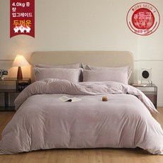 무인양품 겨울용 두꺼운 플리스 양면 싱글 이불 커버, 타로퍼플 무지
