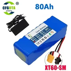 쿠쿠스토어 새로운 3V 100Ah 1850 배터리 팩 10S3P 내장 BMS 250W-500W 2a 충전기, 05 80Ah XT0-SM