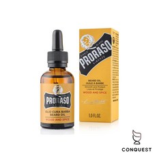 CONQUEST 義大利 PRORASO 木質檀香鬍鬚保養油，滋潤保濕，展現成熟男性魅力, 1個, 30mL