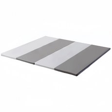 抗菌超大防撞摺疊墊 4cm厚 (寶寶爬行墊/遊戲墊), 120*120cm四折, 灰+白