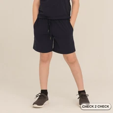 CHECK 2 CHECK 兒童運動短褲 灰色 舒適透氣 鬆緊腰帶設計