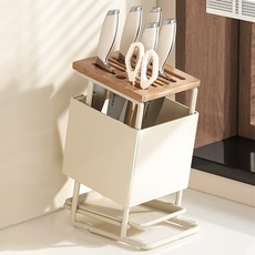 CookNest 주방 물빠짐 칼꽂이 통풍형 칼 거치대, 1개, 아이보리색
