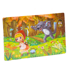 卡通拼圖 兒童益智玩具 趣味拼圖 鐵盒裝, 【60片】小紅帽, 1個, 60片