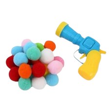 寵世界 逗貓玩具槍 - 毛球發射槍 毛絨球玩具, 槍+贈20顆球, 1個