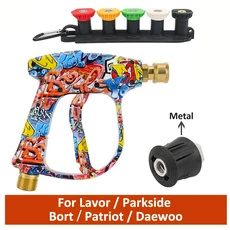 그래피티 디자인 폼 캐논 키트 - 카처/보쉬/닐피스크용 고압 세척기 건 인체공학적 그립 자동차/RV/트럭 세, 03 For Lavor--B