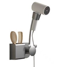 욕실 벽 드라이기 거치대, 회색