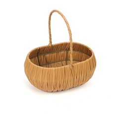 조화 꽃 손잡이 화동 미니 바구니 도매, 베이지큰바구니, 1개