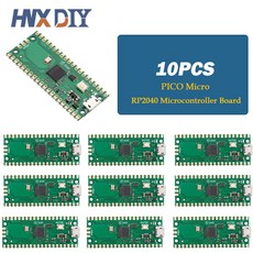 DS QH 10PCS 컴퓨터 PI ARM CORTEX 264KB 저전력 M0 보드 RASPBERRY PICO PICO 프로세서 고성능 듀얼 RP2040 코어, 10PCS PICO