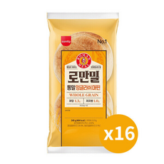 삼립 로만밀 통밀 잉글리쉬머핀 () / 저당 머핀 냉동빵 맥머핀 모닝빵 아침대용 간편식, 16개, 240g