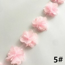 시폰 꽃 DIY 레이스 장식 리본 옷 액세서리 3D 장식 너비 6cm 24 송이 (약 2 야드) 33 색 XF03, 5